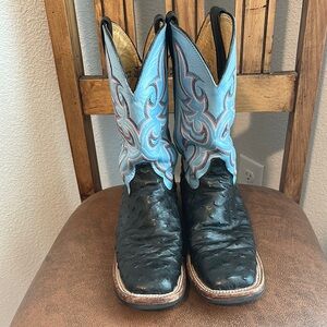 Justin Full Quill Ostrich Crepe Sole Boots